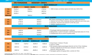 Cennik Krytej Pływalni w Łodzi: bilety normalne, ulgowe, rodzinne i grupowe na basen i basen+sauna. Sprawdź ceny w Łapino.