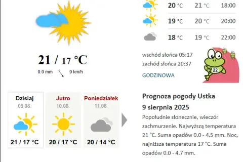 Jaka pogoda w Ustce? Sprawdź, co czeka cię dzisiaj!