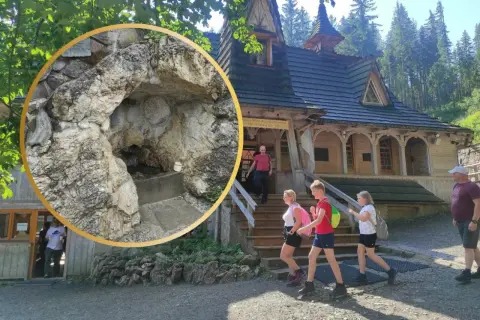 Kaplica Matki Bożej Jaworzyńskiej, najwyżej położony kościół w Tatrach, z kamiennym źródłem.