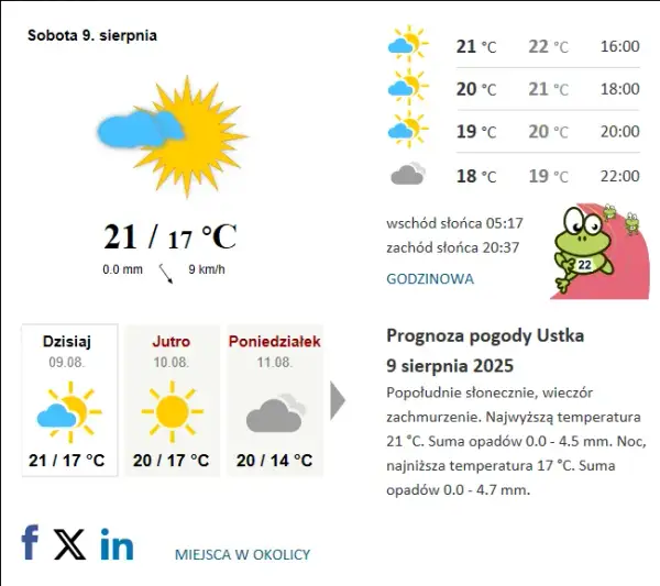 Jaka pogoda w Ustce? Sprawdź, co czeka cię dzisiaj!