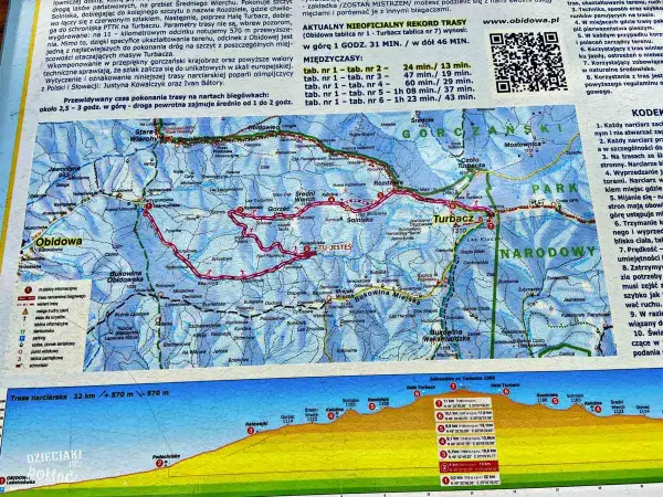 Trasa narciarska na Turbacz z Obidowej. Szlak biegnie przez malownicze tereny Gorców.